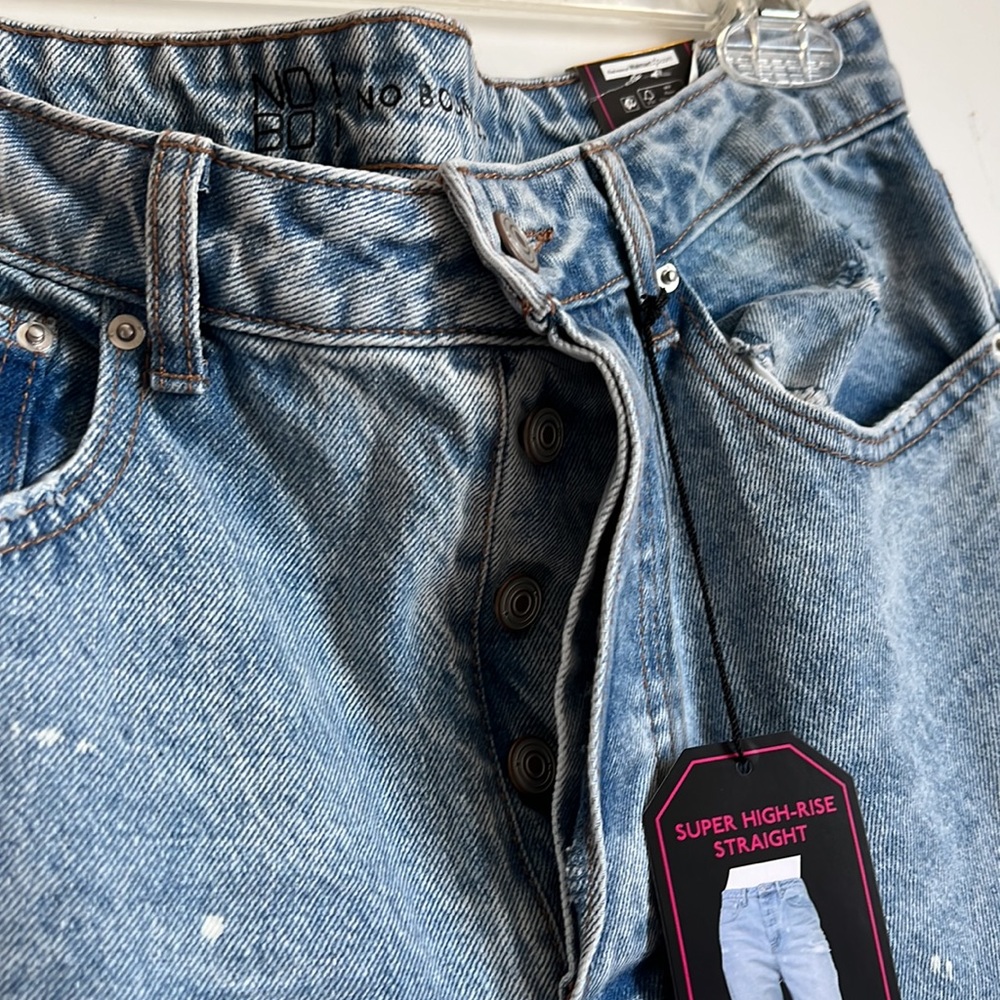 NOBO high rise relaxed straight leg boyfriend jean - Picture 7 of 10